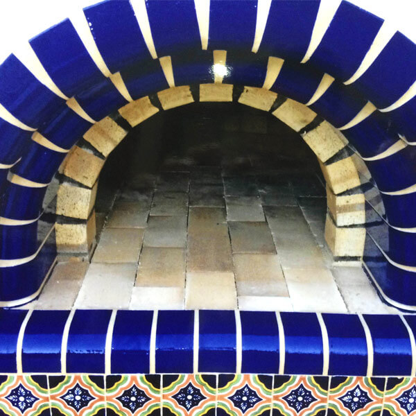 Ornate Blue And White Pizza Oven With Tiles