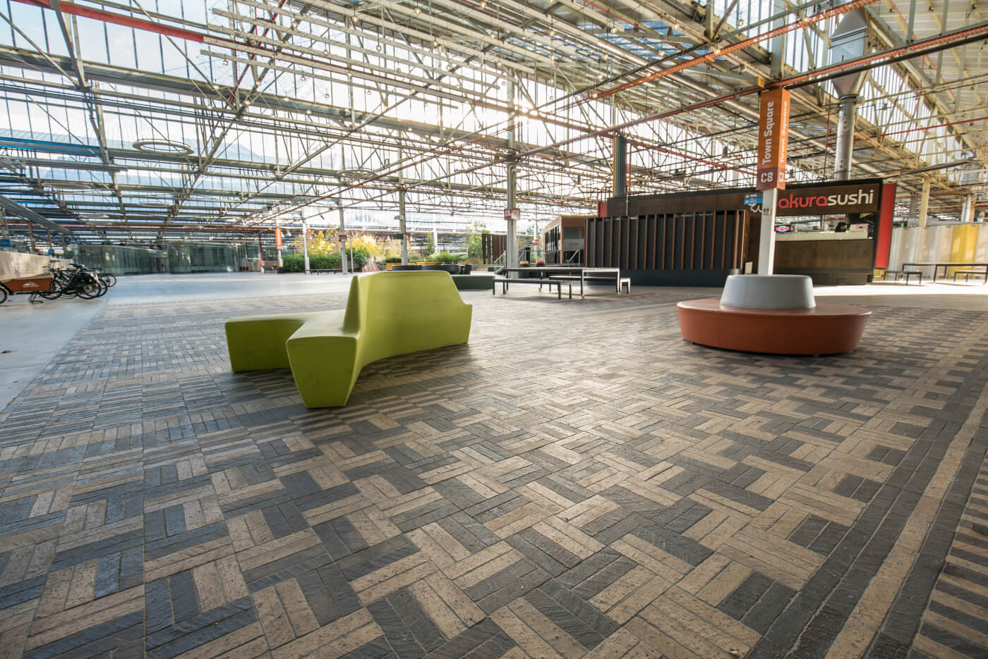 Tuscan And Mahogany Pavers In Intricate Pattern At Tonsley Tech Hub 3