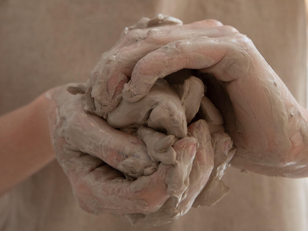 clay in hands